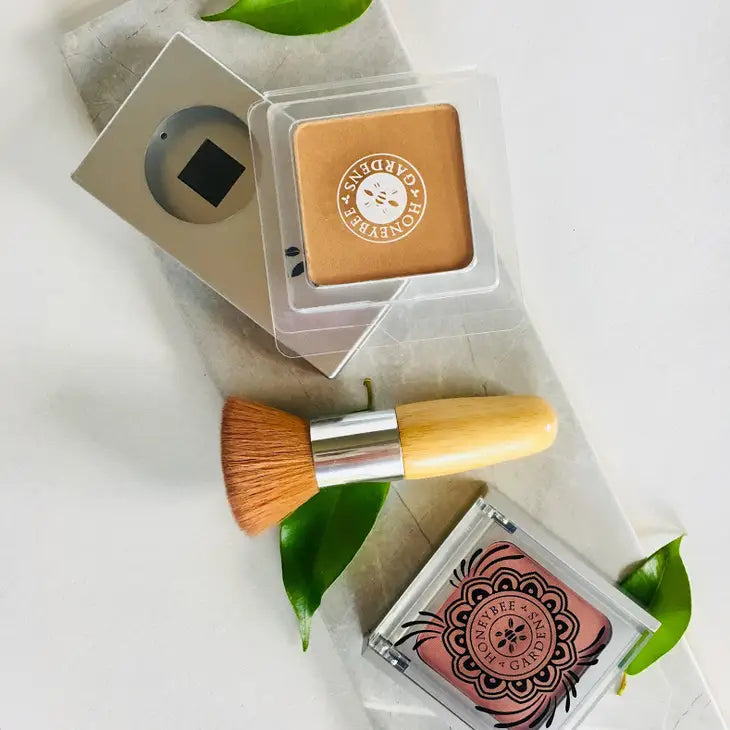 Honeybee Gardens pressed mineral powder foundation compact w/ puff