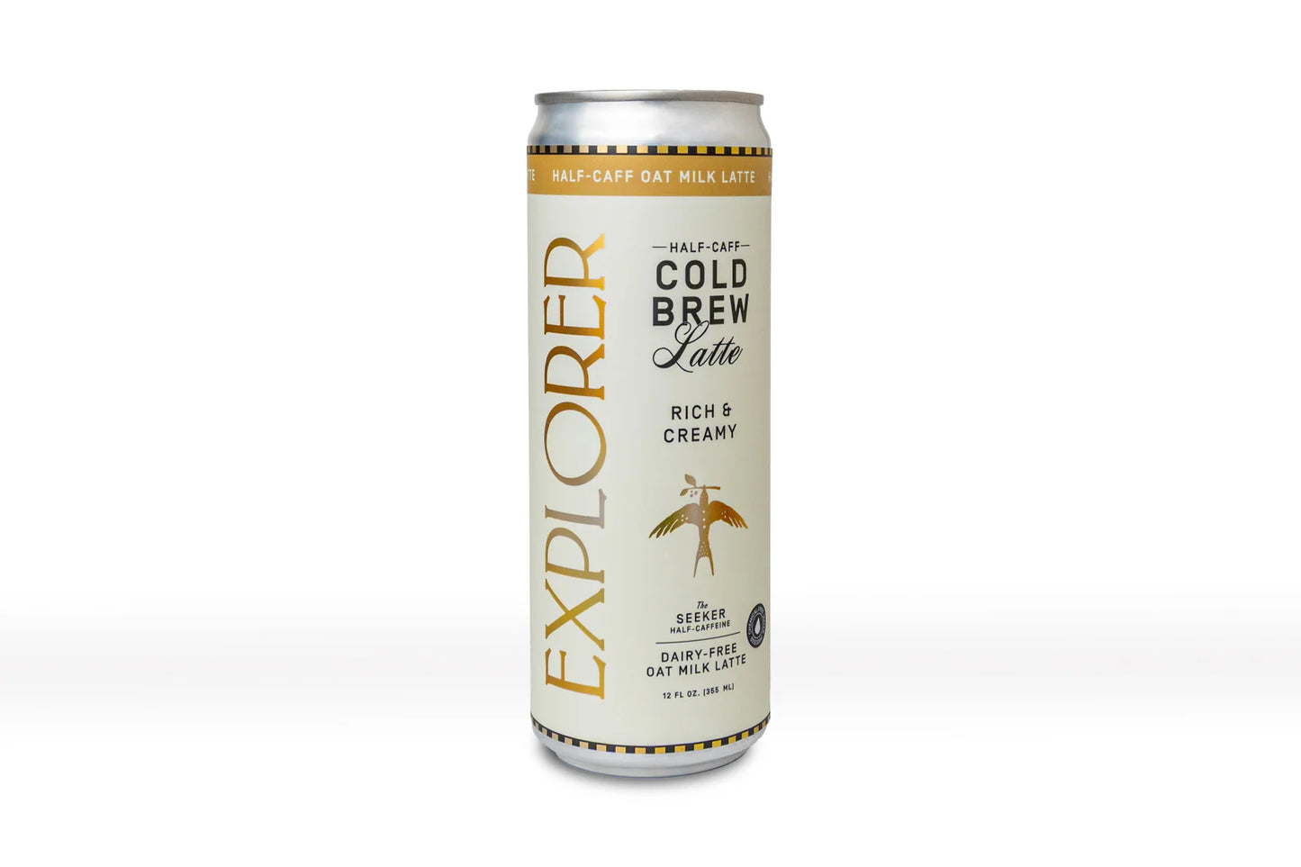 Explorer cold brew oat milk latte half caff