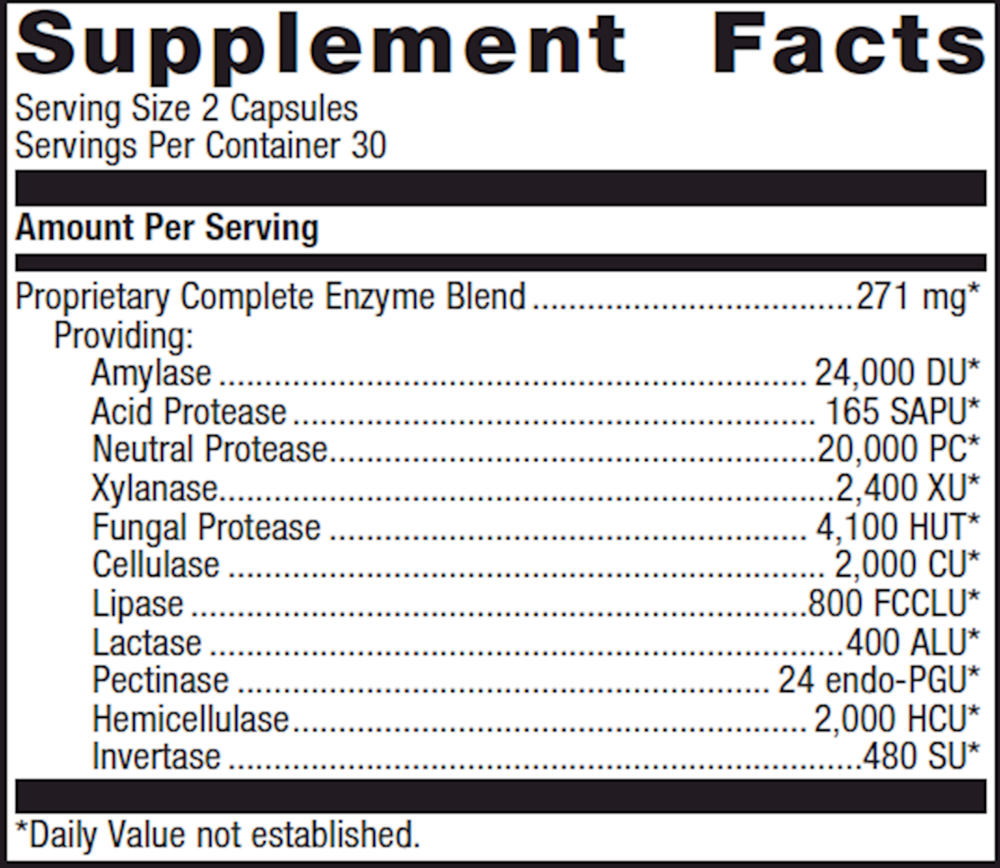 Metagenics Spectrazyme complete enzymes