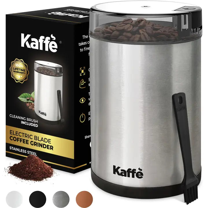 Kaffe electric coffee grinder with cleaning brush
