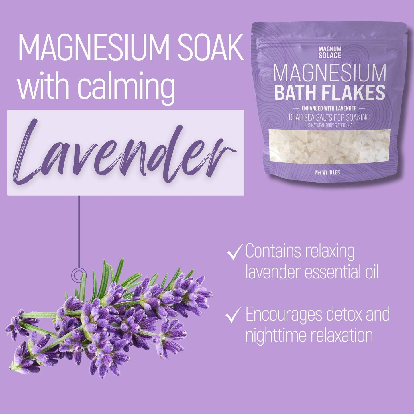 Magnesium Bath Flakes, Dead Sea Salt Soak
