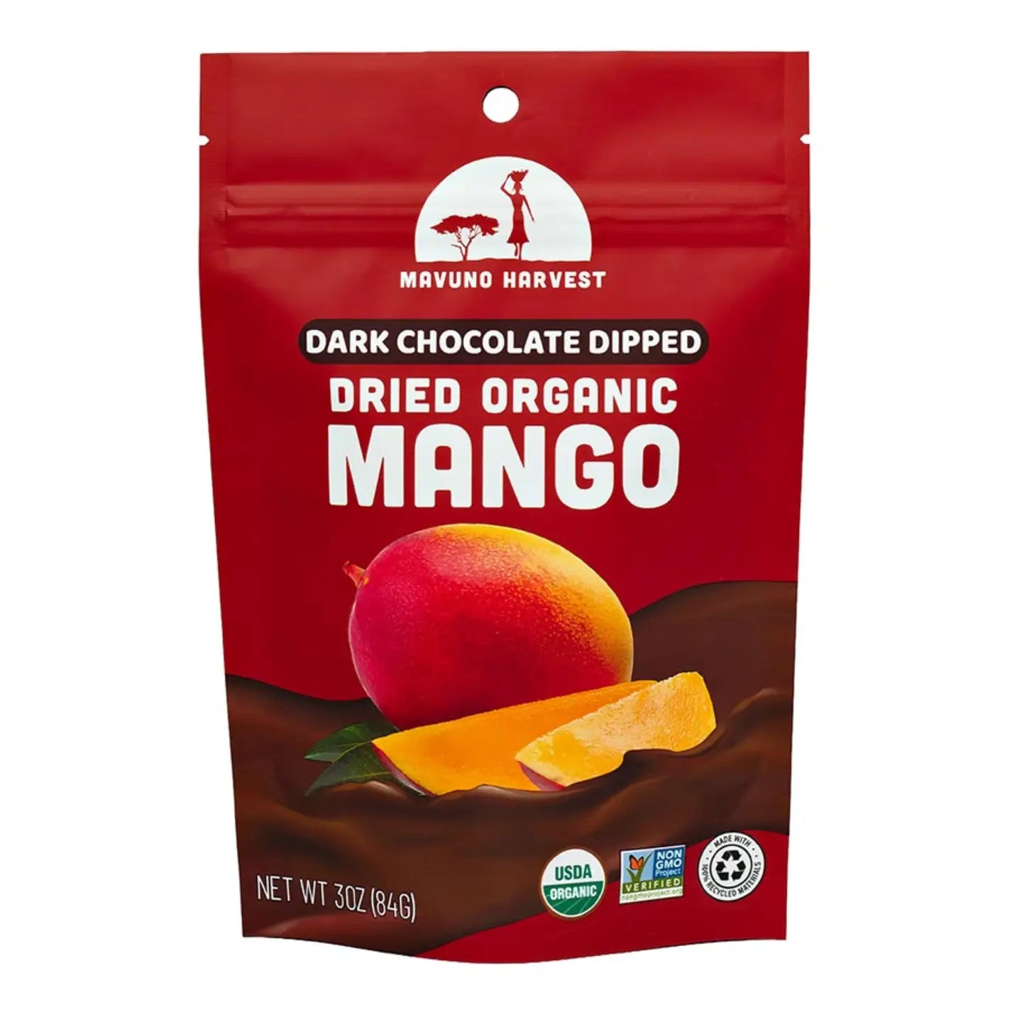 Mavuno Harvest organic chocolate dipped mango