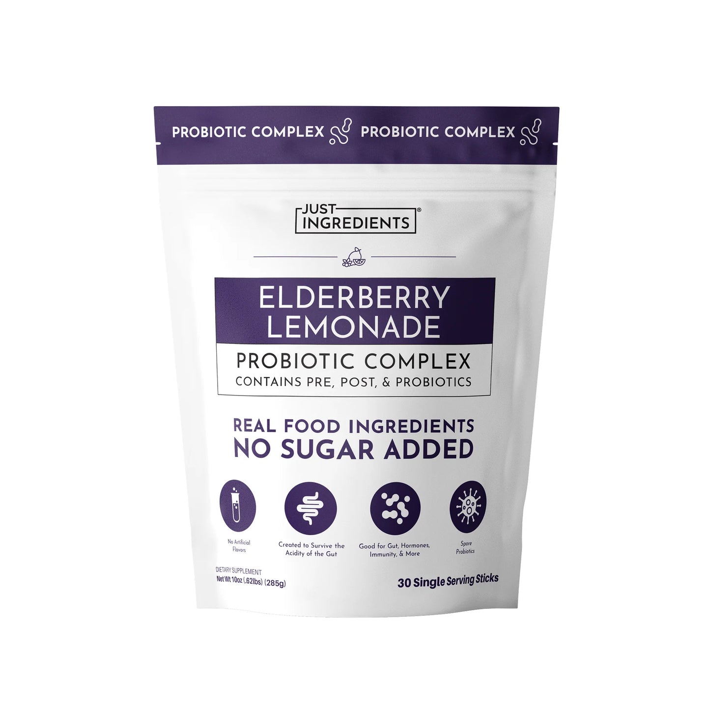 Just Ingredients elderberry lemonade 3-in-1 probiotic complex