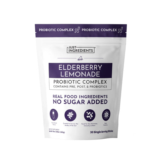 Just Ingredients elderberry lemonade 3-in-1 probiotic complex