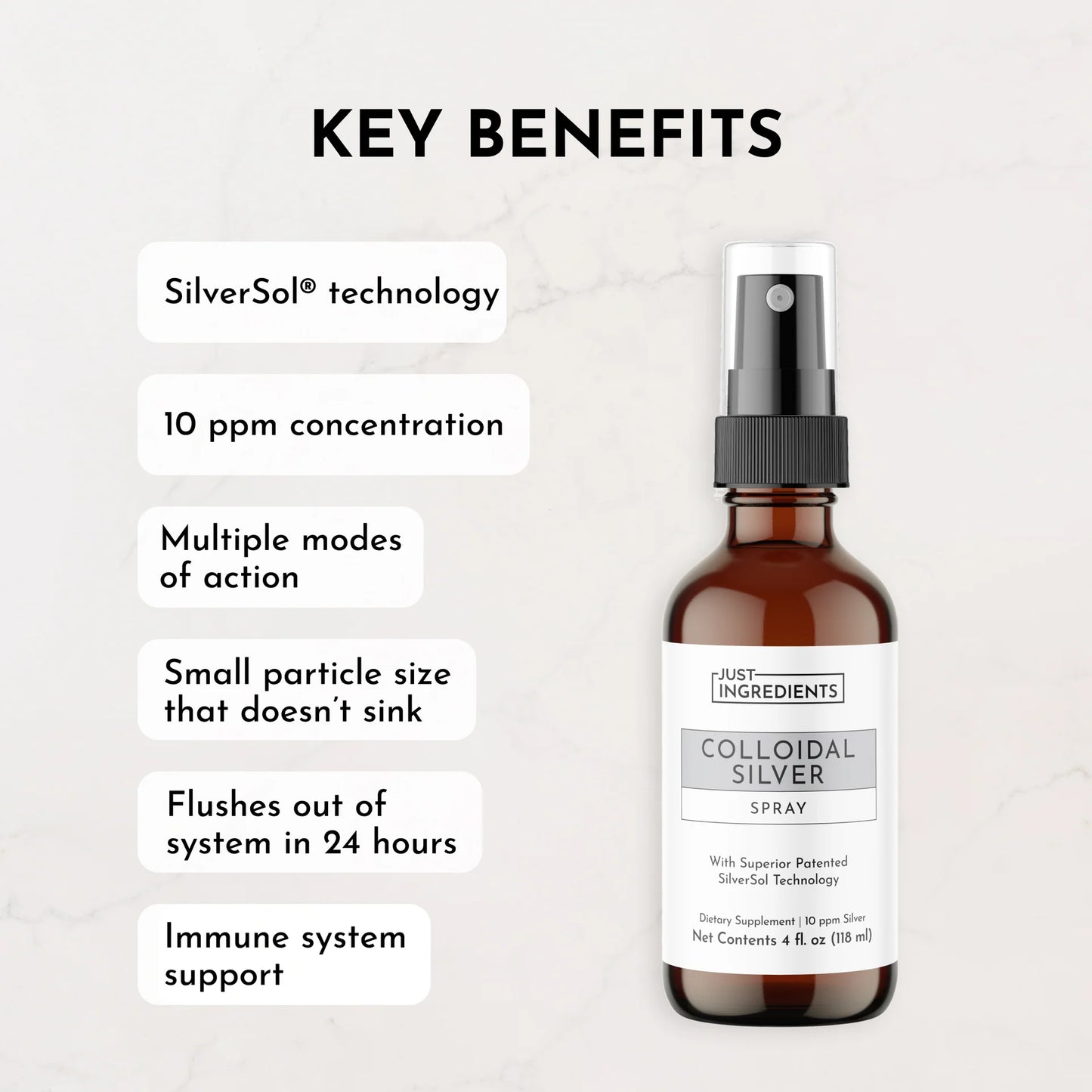 Just Ingredients colloidal silver spray