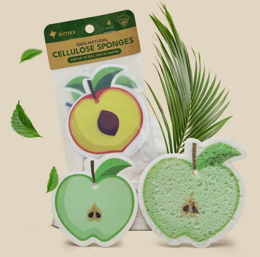 Biodegradable sponge - fruit shapes 4-pack