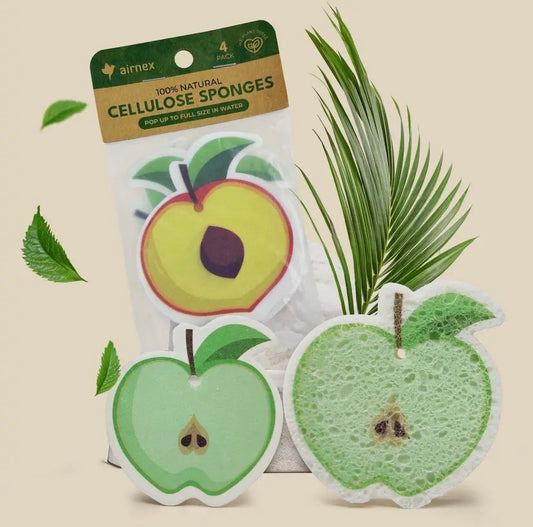 Biodegradable sponge - fruit shapes 4-pack