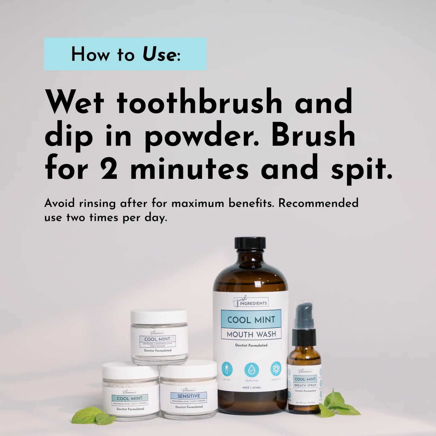 Just Ingredients remineralizing tooth powder