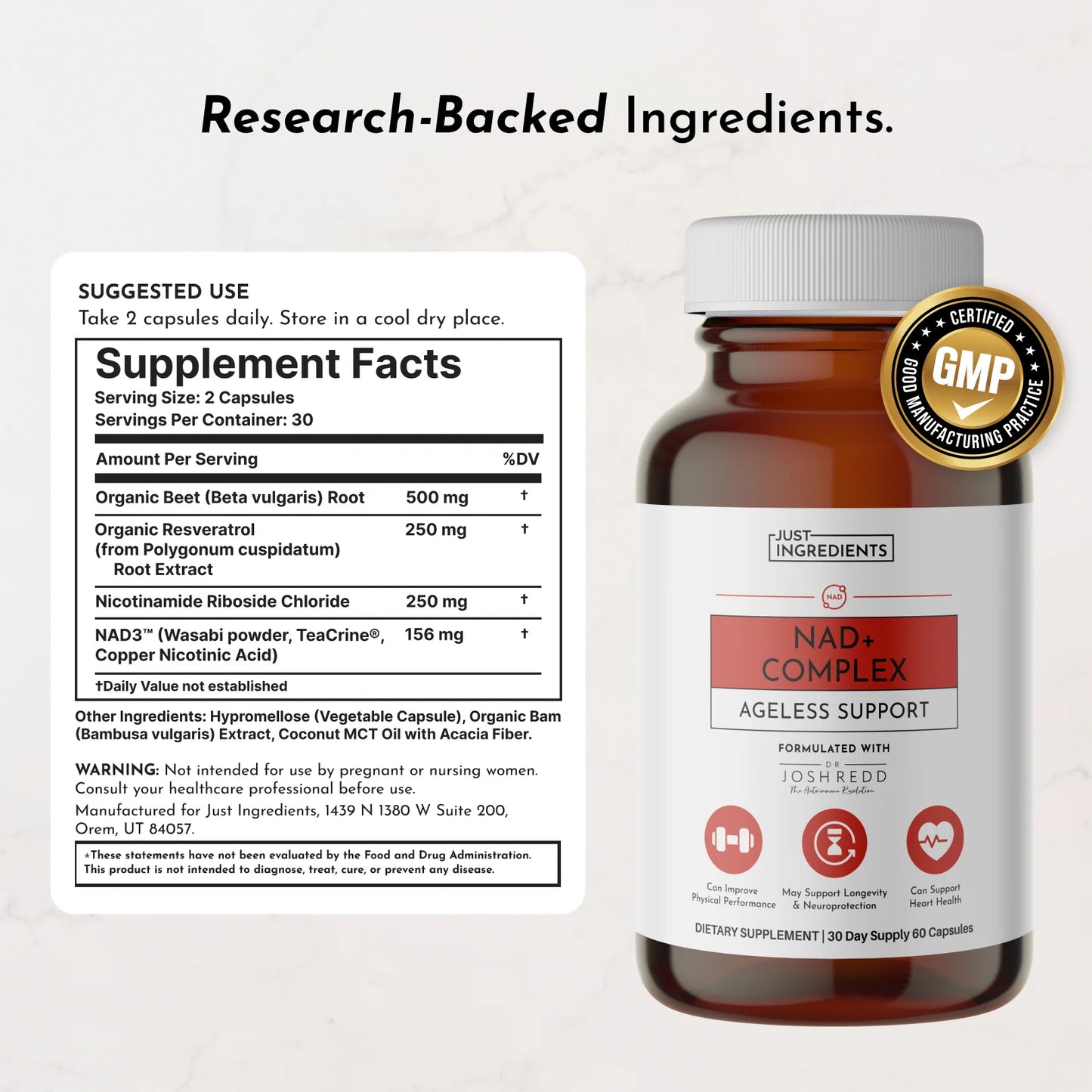 Just Ingredients NAD+ Complex