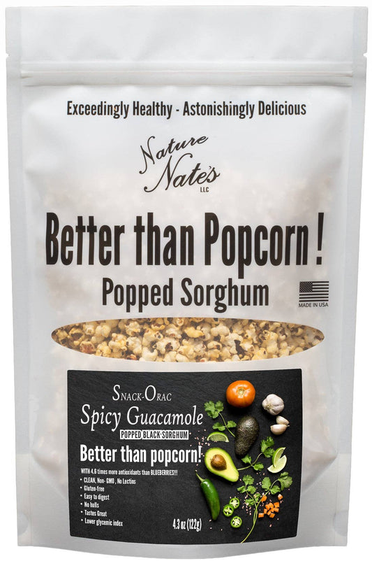 Snack-ORAC Black Popped Sorghum Spicy Guacamole