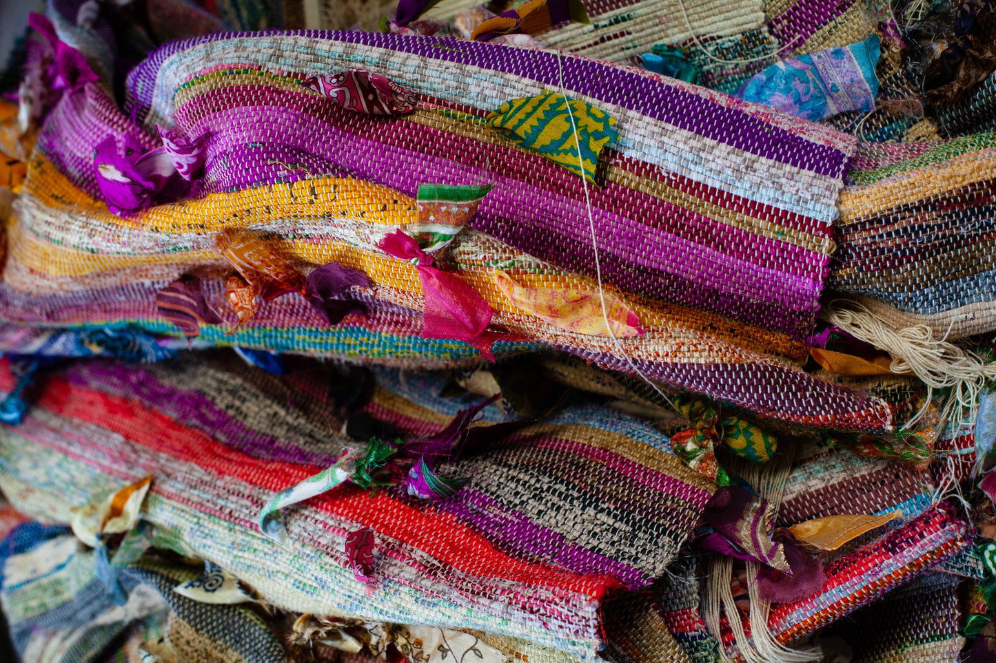 Round Upcycled Sari Coin Purse