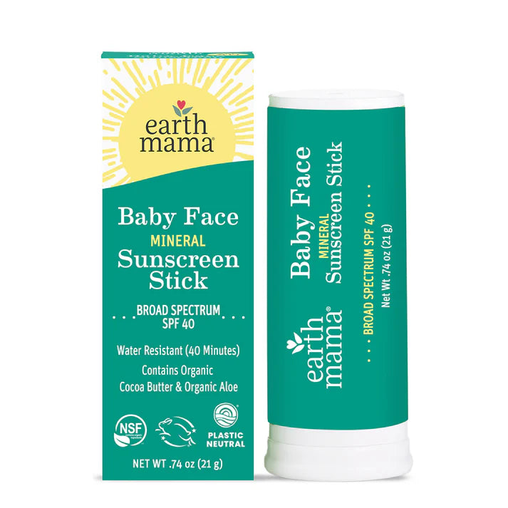 Earth Mama baby face mineral sunscreen stick