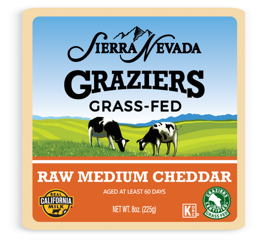 Graziers Raw Medium Cheddar 12/ 8 Oz