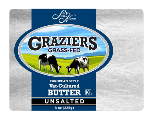 Graziers Vat Cultured Euro-Style Unsalted Butter 12/8oz