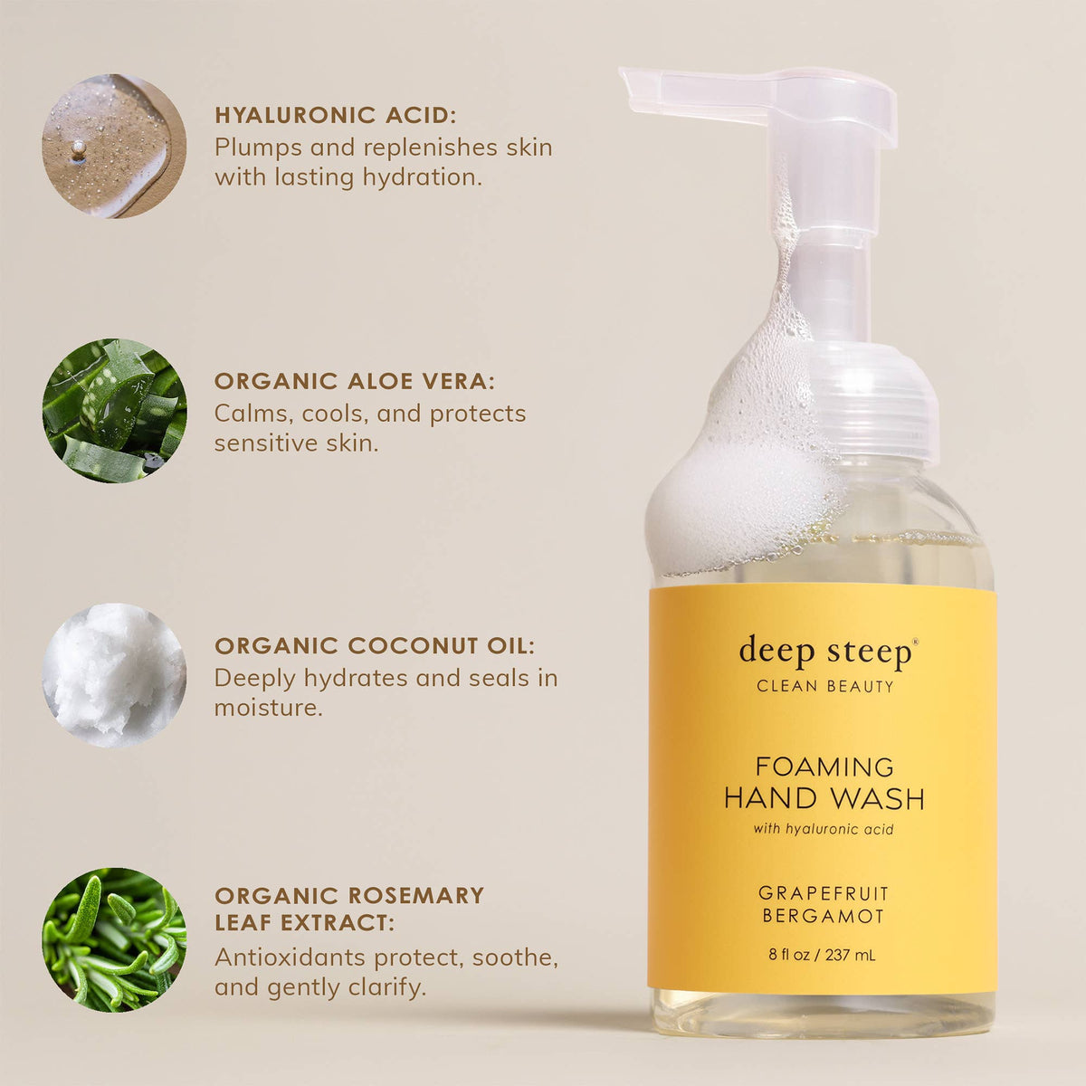 Lemon Cream Moisturizing Foaming Hand Wash 8oz