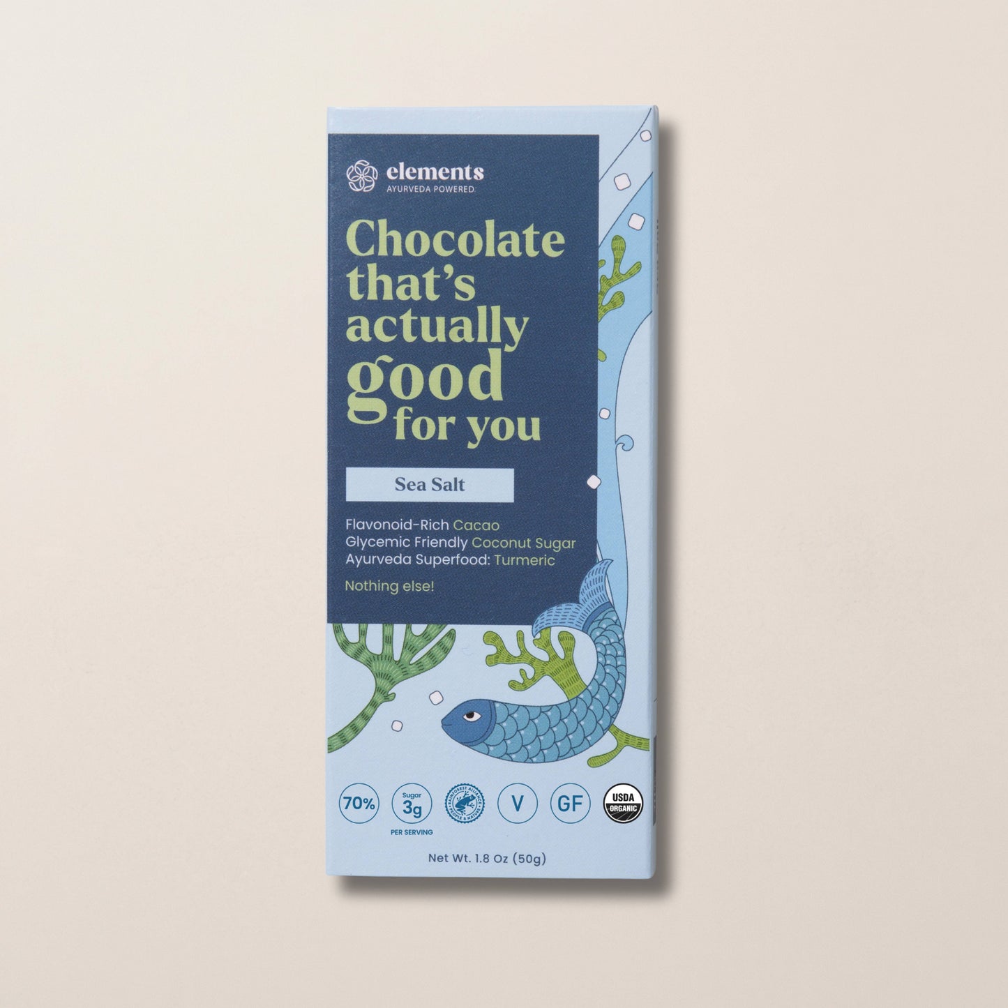 Sea Salt Dark Chocolate Bar | Vegan Organic