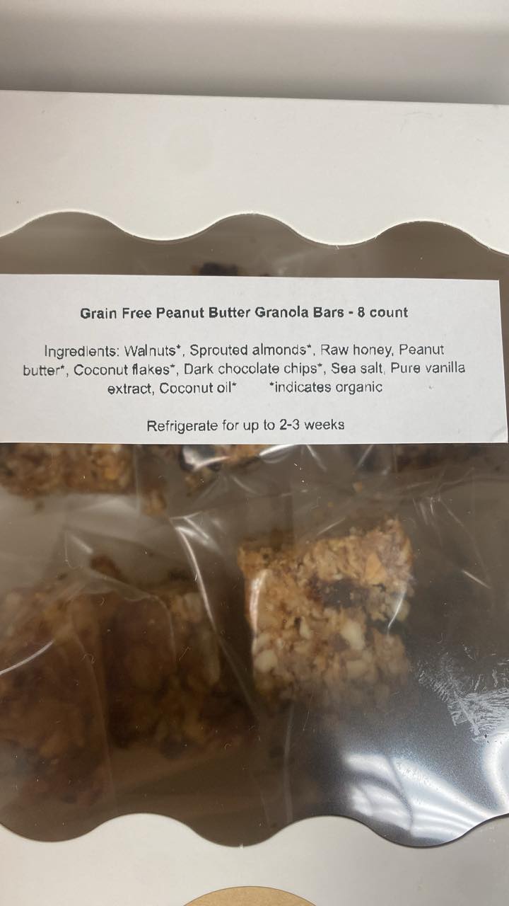 Grain free peanut butter granola bars