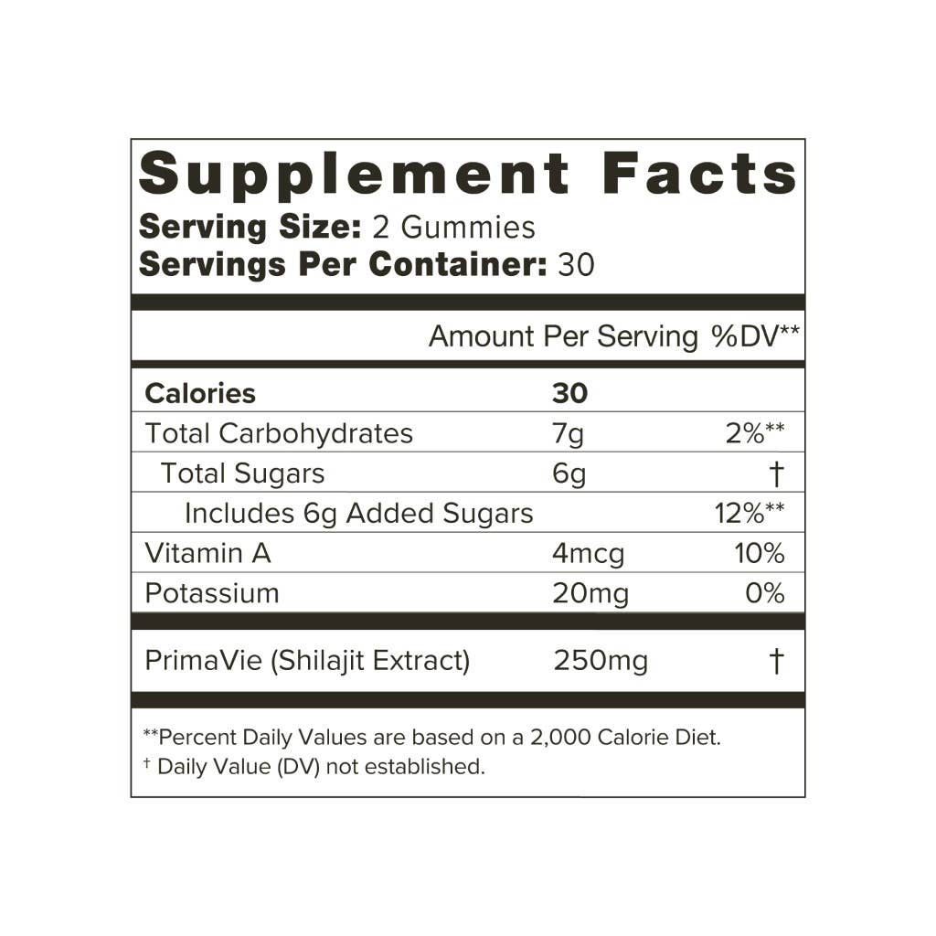 Shilajit Gummies - Natural vitality and performance booster