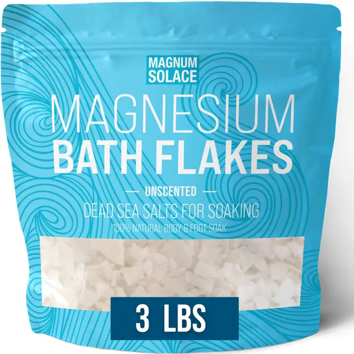 Magnesium bath flakes, dead sea bath salts, unscented 3 lbs