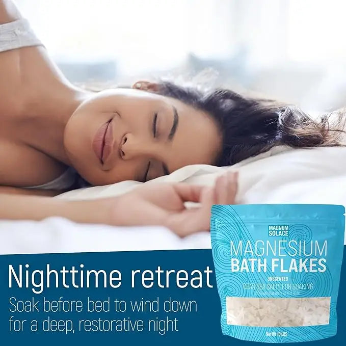 Magnesium bath flakes, dead sea bath salts, unscented 3 lbs