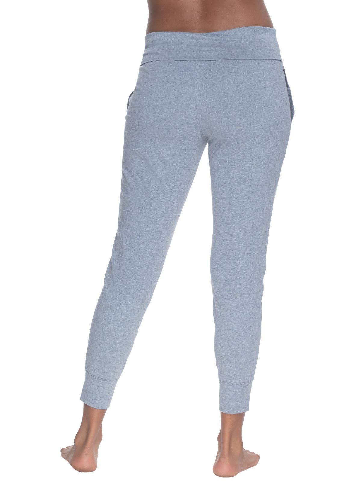 Organic Cotton Stretch Fold-Waist Joggers - Sky