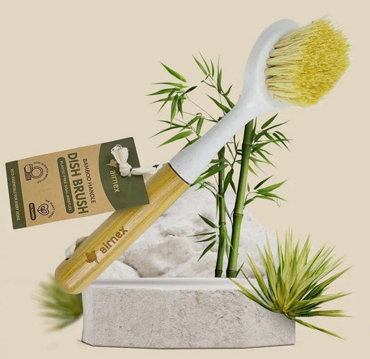 Bamboo handle dish brush