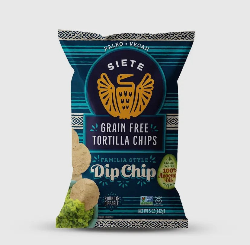 Siete grain free tortilla chips - dip chip