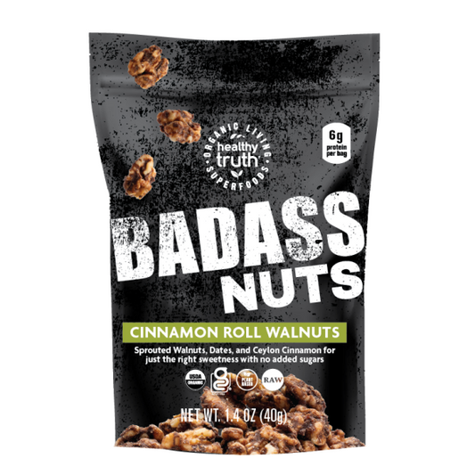 Badass Nuts cinnamon roll walnuts - 4 single serving pouches