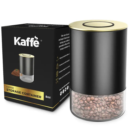 Kaffe glass coffee canister black/gold