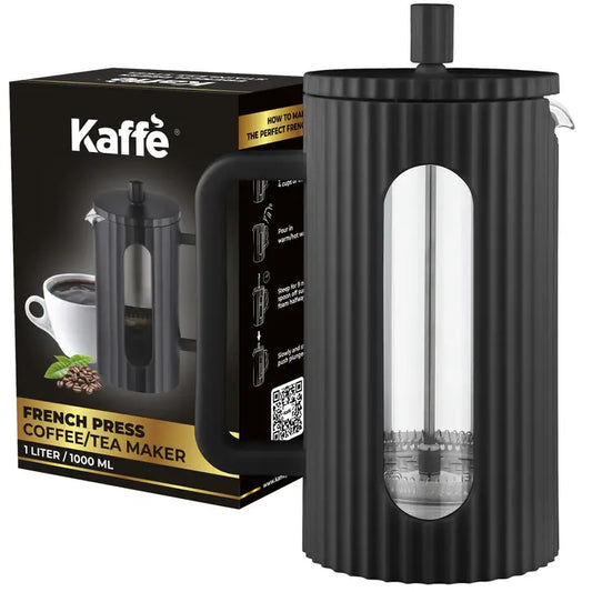 Kaffe large french press coffee maker, black