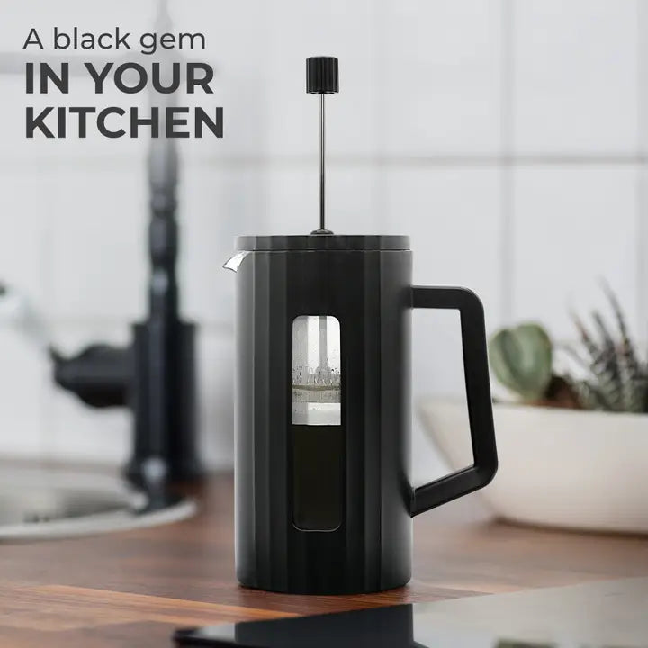 Kaffe large french press coffee maker, black