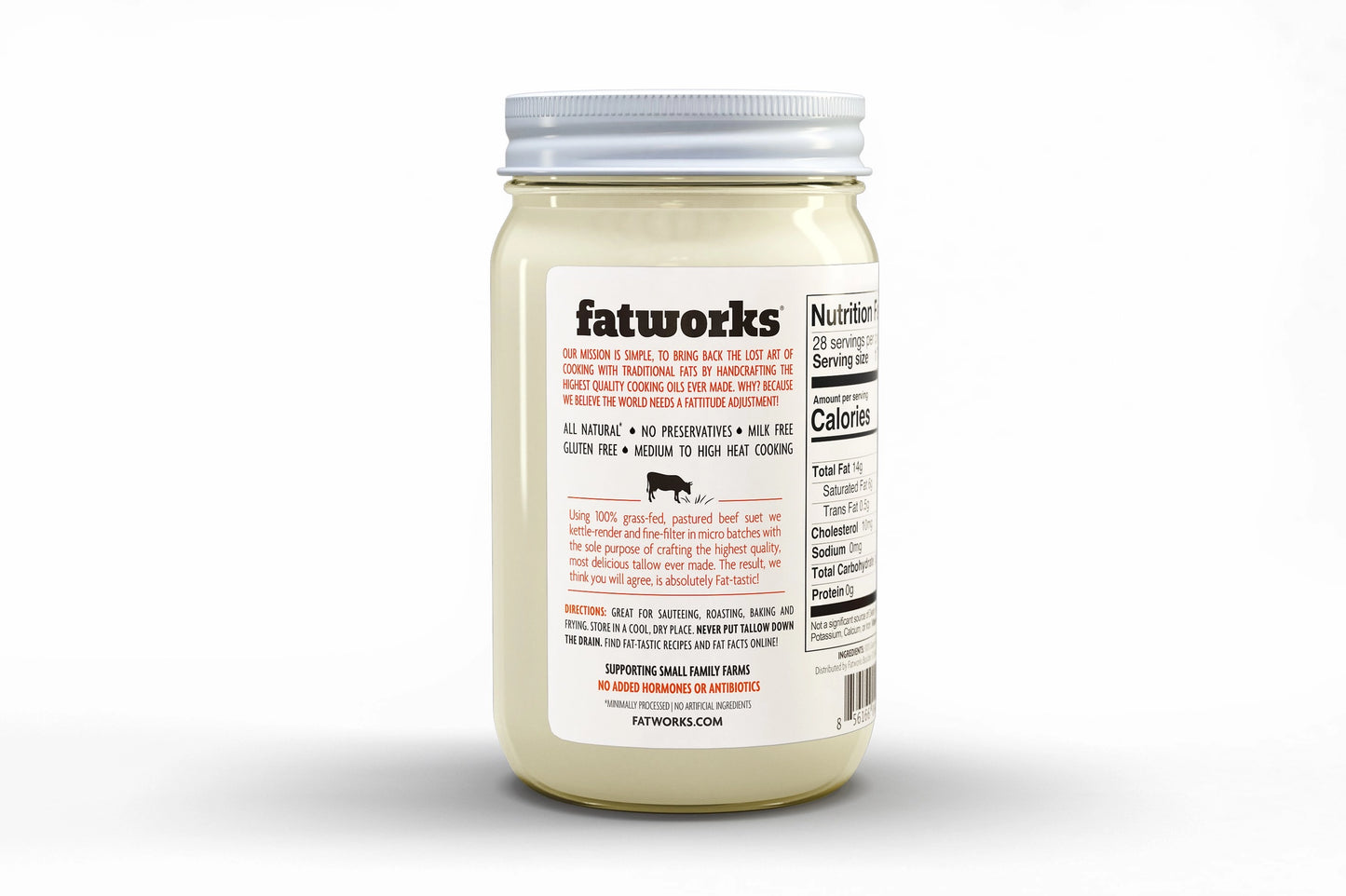 Fatworks grass-fed tallow 14oz