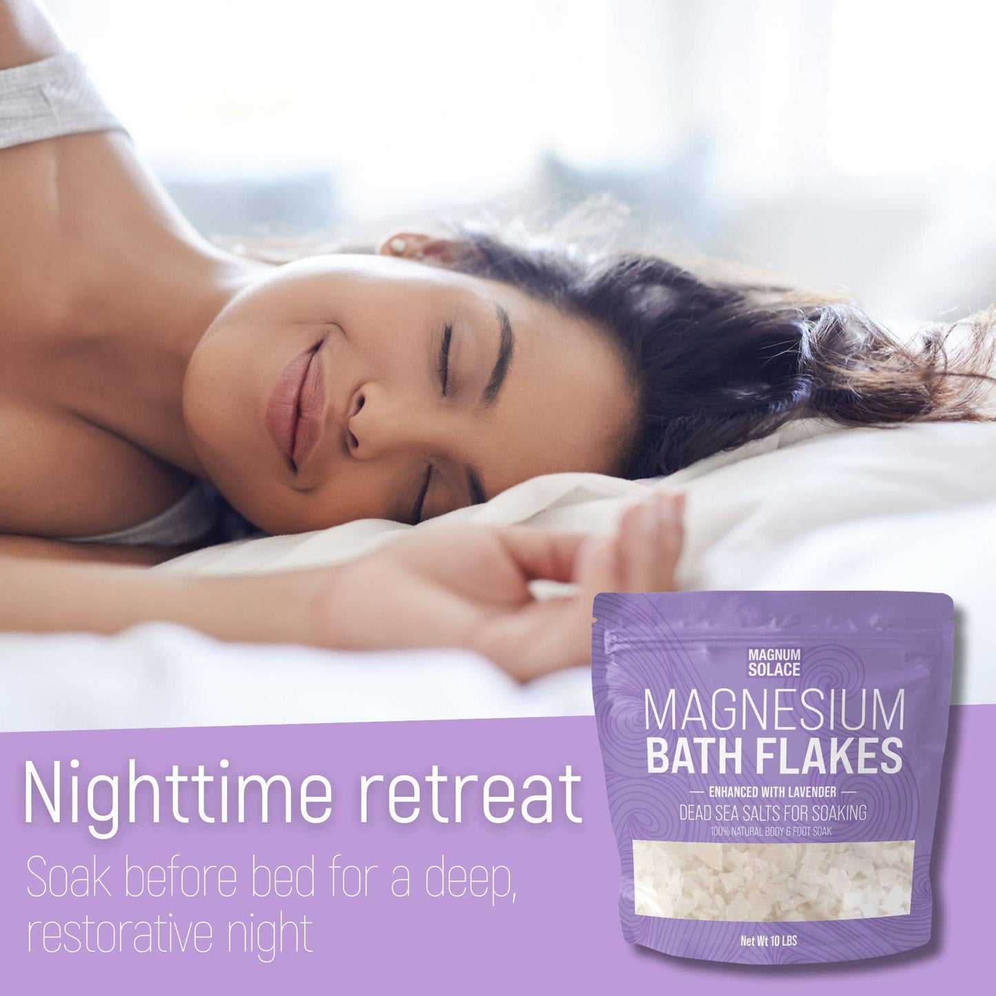 Magnesium Bath Flakes, Dead Sea Salt Soak