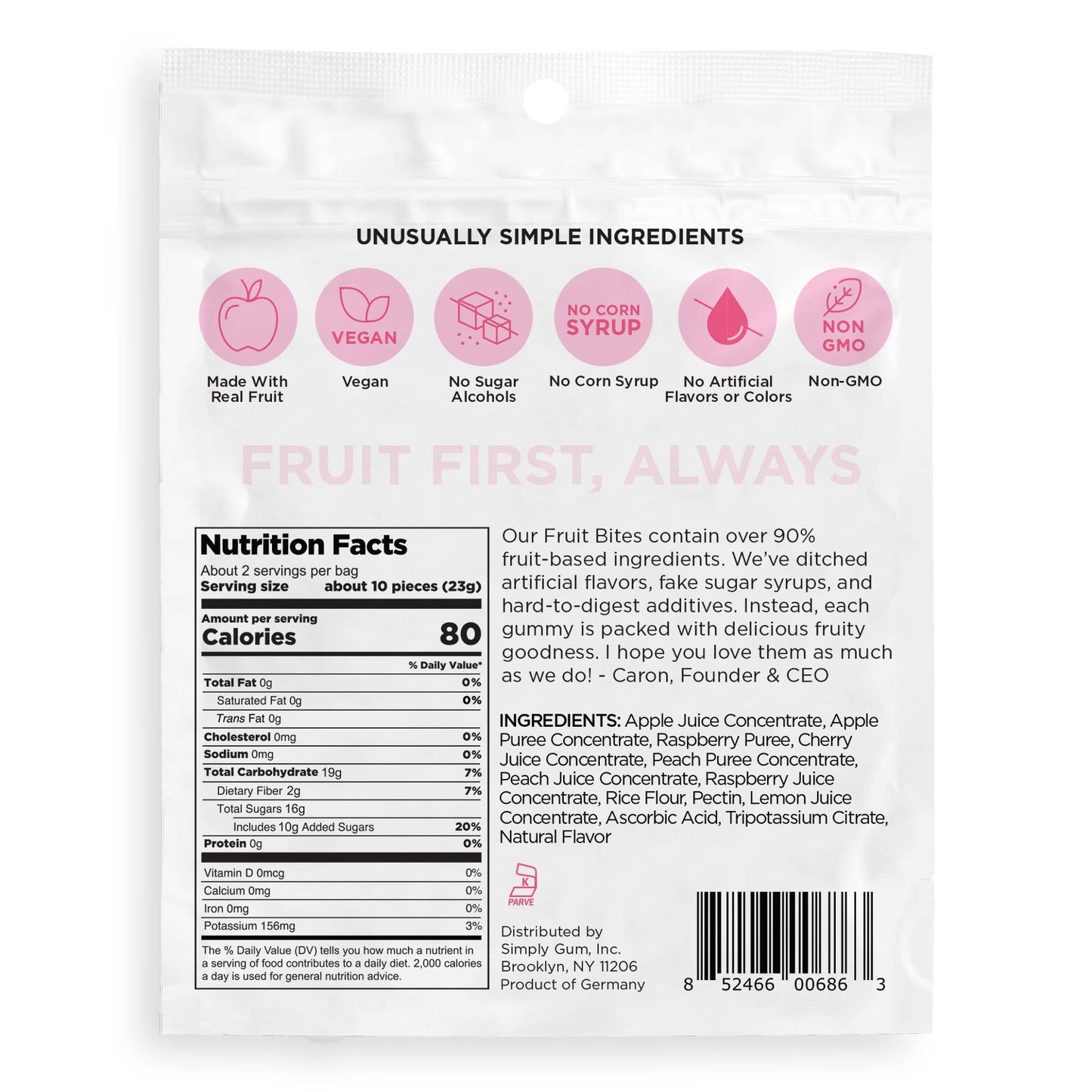 Fruit Bites - Peach Raspberry (1.8 oz Bags)