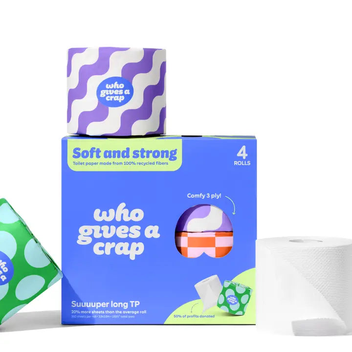 Who Gives A Crap 100% recycled toilet paper 4-pack
