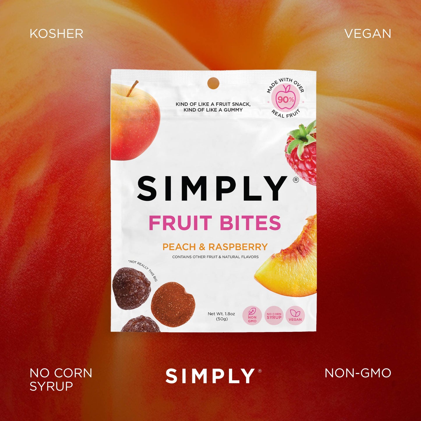 Fruit Bites - Peach Raspberry (1.8 oz Bags)