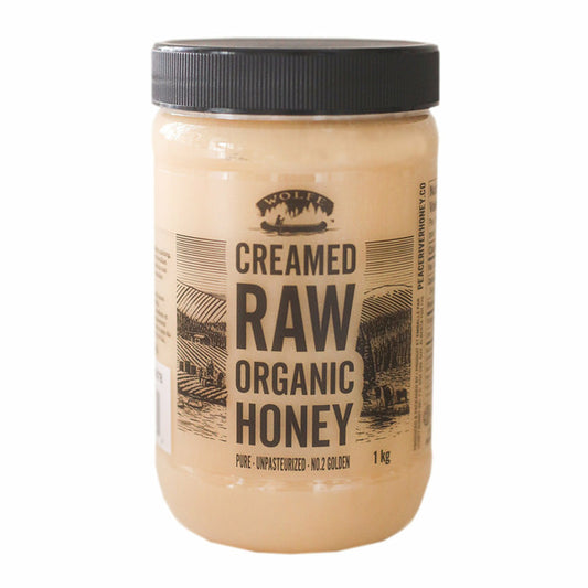 Wolfe creamed raw organic honey