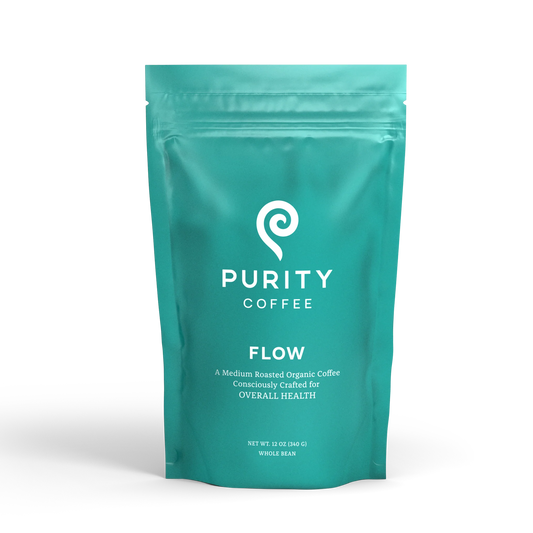 Purity coffee - FLOW: Organic Medium Roast Whole Bean Coffee 12 oz