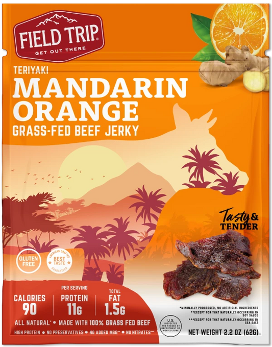 Mandarin orange teriyaki grass-fed beef jerky 2.2 oz