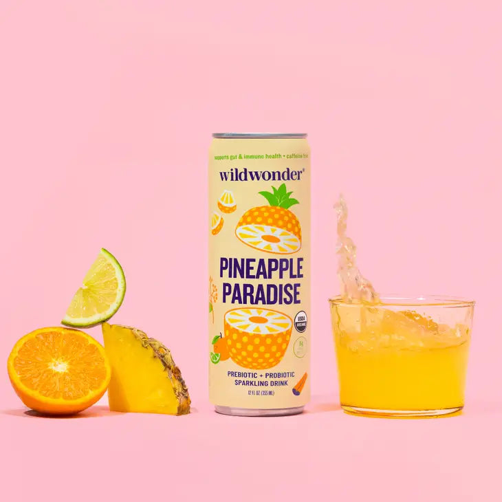 Wildwonder sparkling prebiotic + probiotic drinks